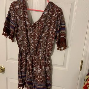 Sadie and Sage open back romper with tie size s